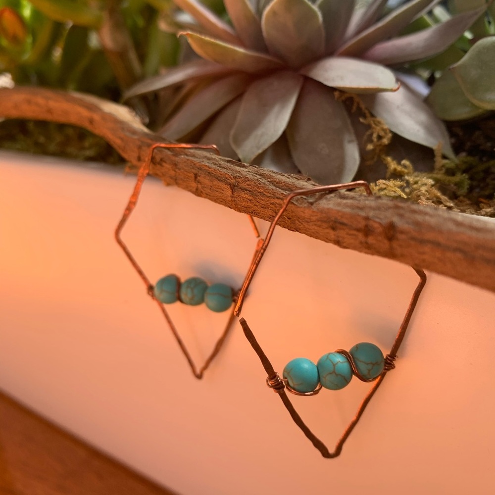Copper and Turquoise Earrings